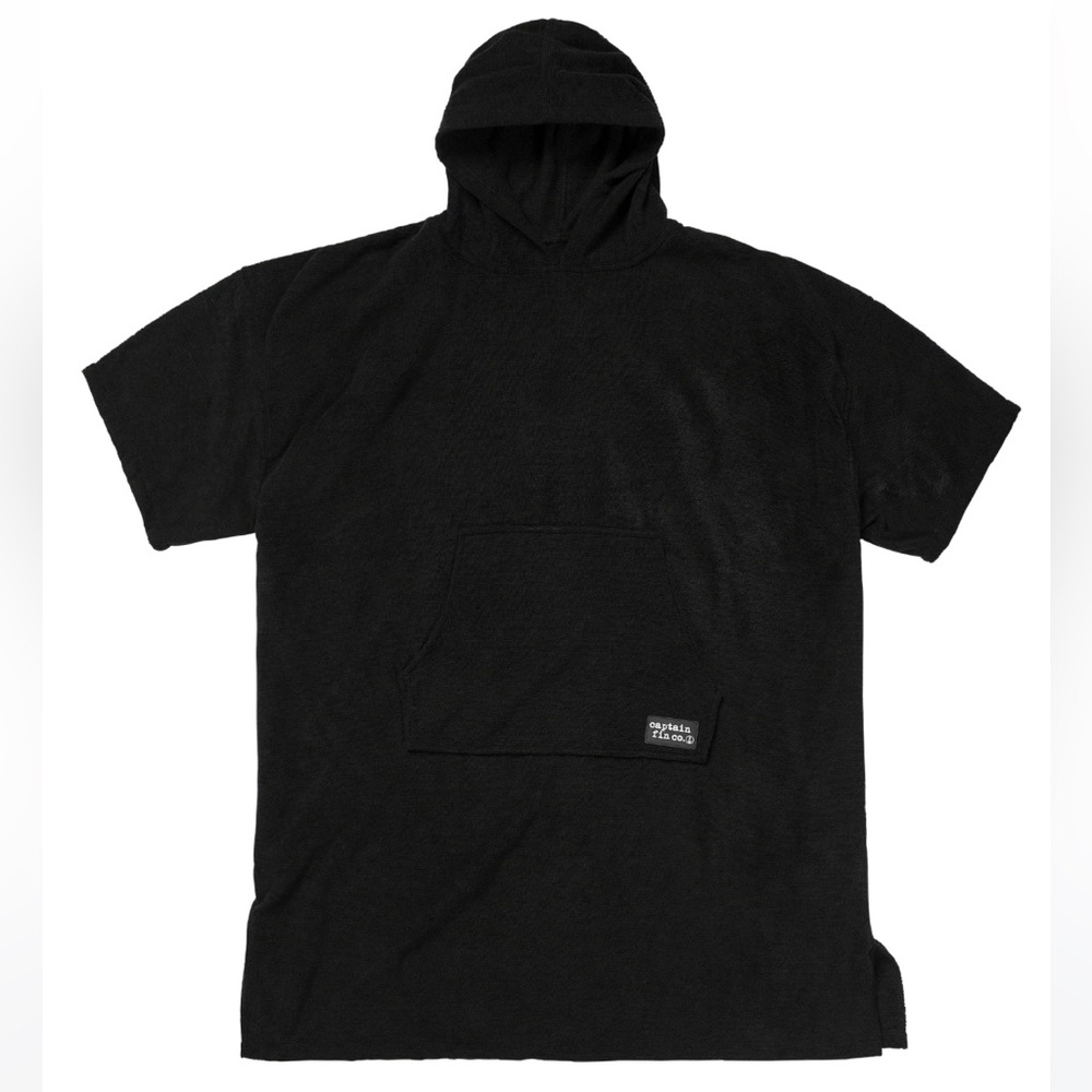 Captain Fin Hoody Changing Robe Beach Towel Poncho Surf - Adult OS Black - New